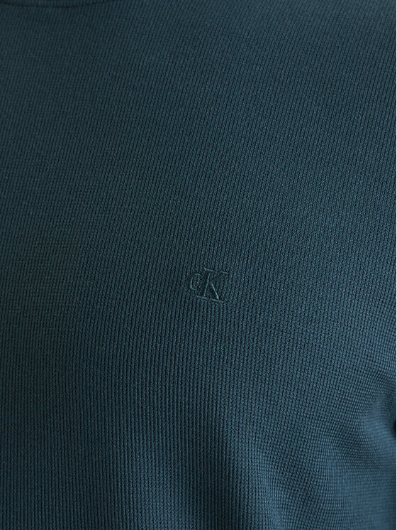 Calvin Klein Jeans Calvin Klein Jeans Marškinėliai Micro Waffle LV04RF206G Žalia Slim Fit