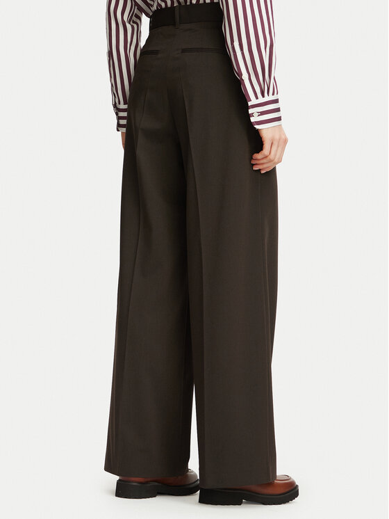 Tommy Hilfiger Tommy Hilfiger Auduma bikses Blend WW0WW51898 Brūns Wide Leg