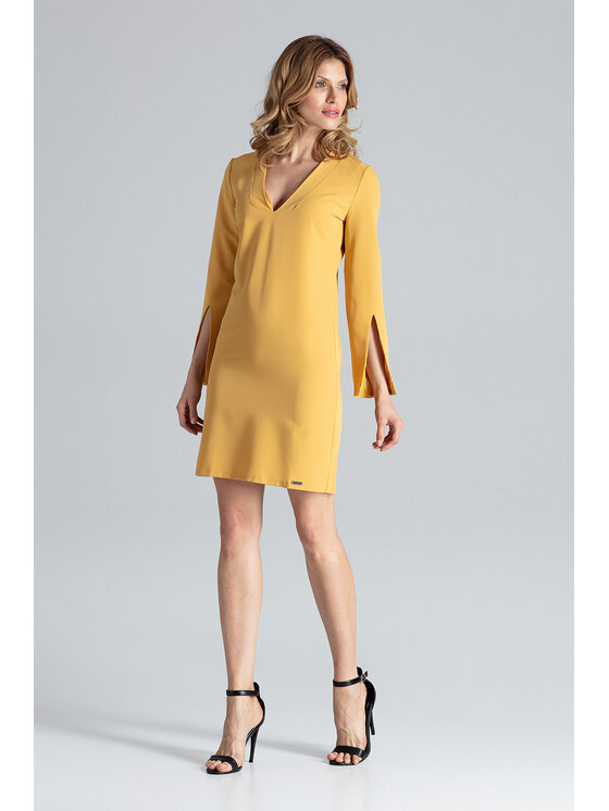 FIGL FIGL Sukienka codzienna M550 Żółty Regular Fit