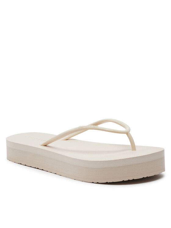 Calvin Klein Calvin Klein Σαγιονάρες Flatform Ff Deboss Logo Tpu HW0HW01977 Μπεζ