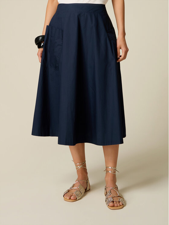 Oltre Oltre Spódnica midi 1001J000295N034 Niebieski Regular Fit