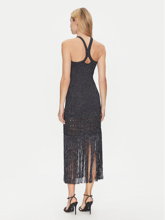 Simona Corsellini Simona Corsellini Φόρεμα υφασμάτινο P25CPABO0401 Μαύρο Slim Fit