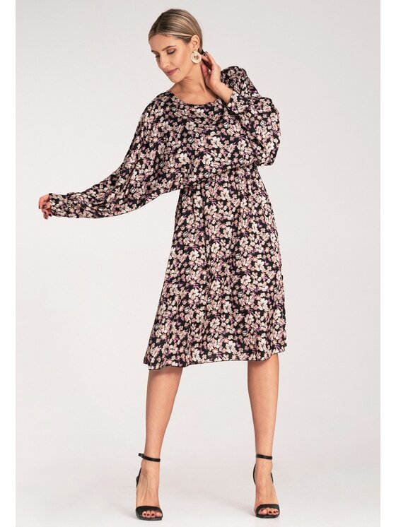 FIGL FIGL Každodenné šaty M1128 Čierna Casual Fit