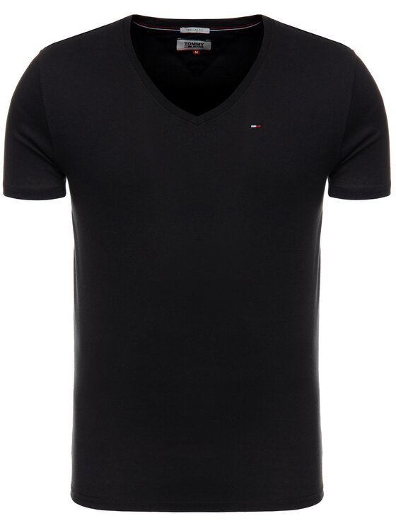 Tommy Jeans T Shirt DM0DM04410 Schwarz Regular Fit Modivo