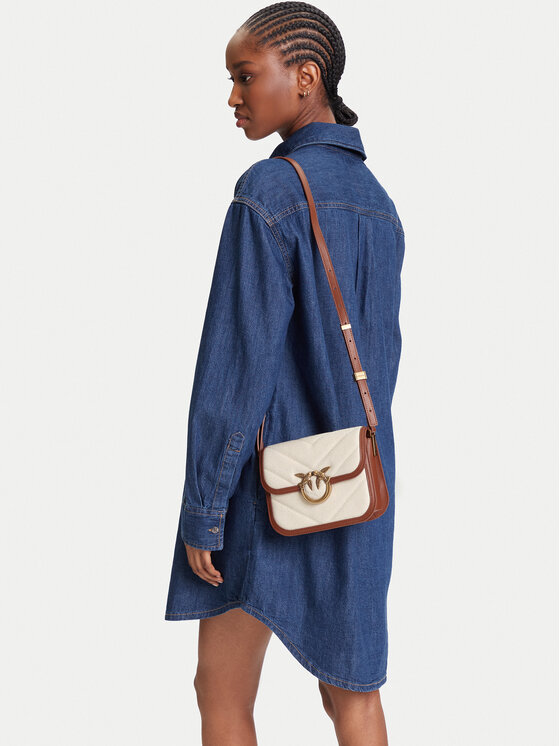 PINKO PINKO Дамска чанта Love Box Bag Fl Mini PE 25 PLTT 104297 A2C7 Бежов