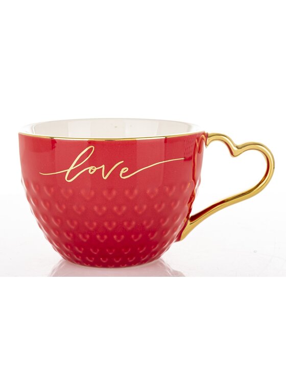 MIAhome MIAhome Filiżanka porcelanowa 500 ml LOVE Czerwony