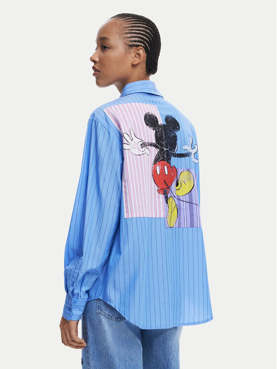 Desigual Desigual Camicia Mickey 25WWCW19 Blu Oversize