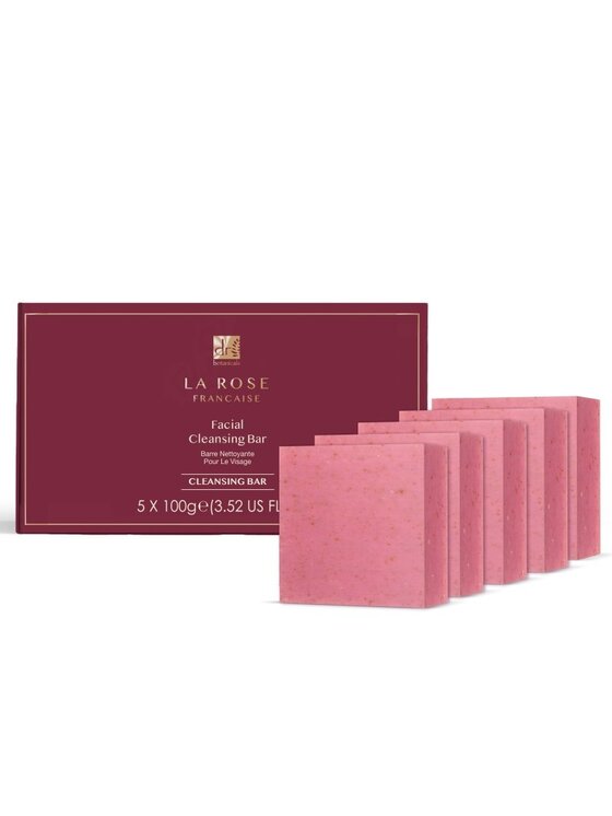 Dr Botanicals Dr Botanicals La Rose Française myjący baryłka do twarzy (opakowanie 5 sztuk), 100 g x 5 Mydło