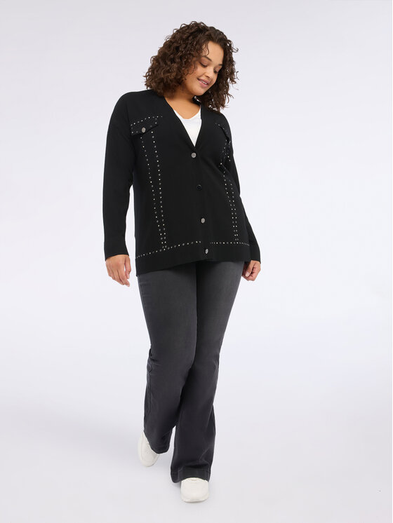 Fiorella Rubino Fiorella Rubino Kardigan M715L008096N033 Czarny Regular Fit
