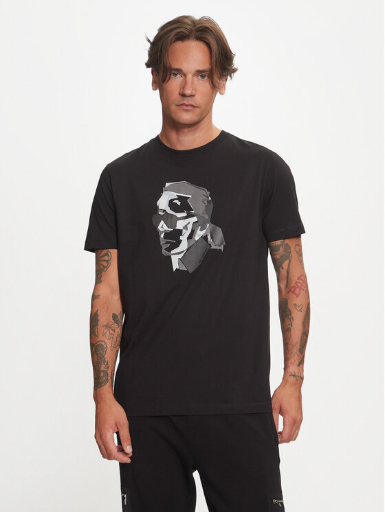 KARL LAGERFELD Tričko 755060 544242 Čierna Regular Fit