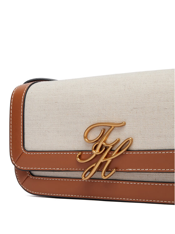 Tommy Hilfiger Tommy Hilfiger Käekott Th Script Flap Crossover Canvas AW0AW18737 Kreemjas