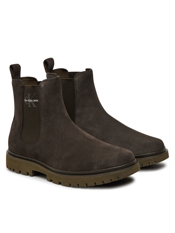Calvin Klein Jeans Calvin Klein Jeans Jātnieku stila puszābaki Eva Boot Mid Chelsea Iconic Dr YM0YM01080 Brūns