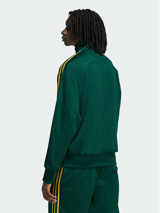 adidas adidas Bluza FIREBIRD LOOSE PINSTRIPES Zielony ciemny Loose Fit