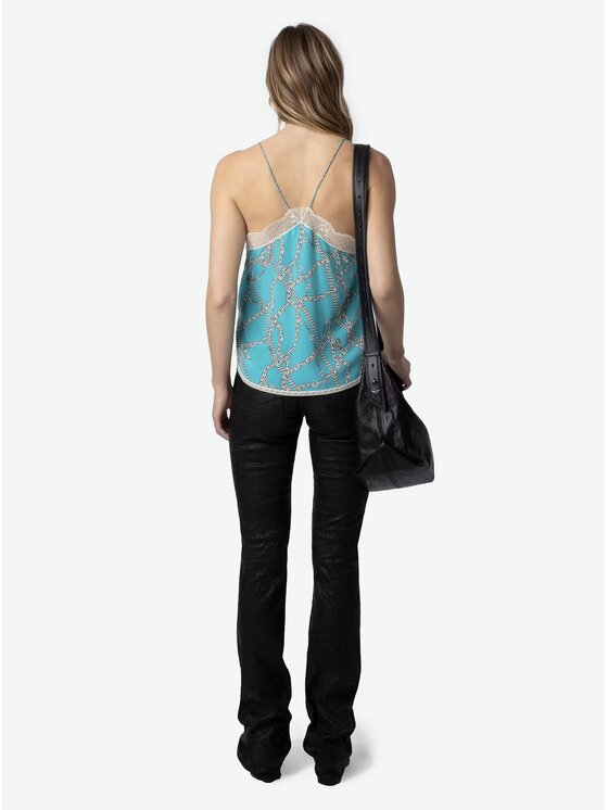 Zadig&Voltaire Zadig&Voltaire Bluzka WWCR245AQU Błękitny Modern Fit