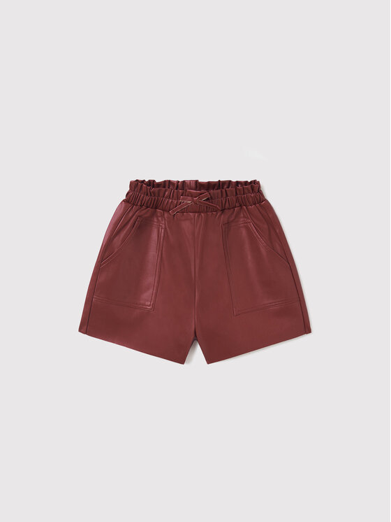 Mayoral Mayoral Shorts aus Kunstleder 7206 Dunkelrot Regular Fit