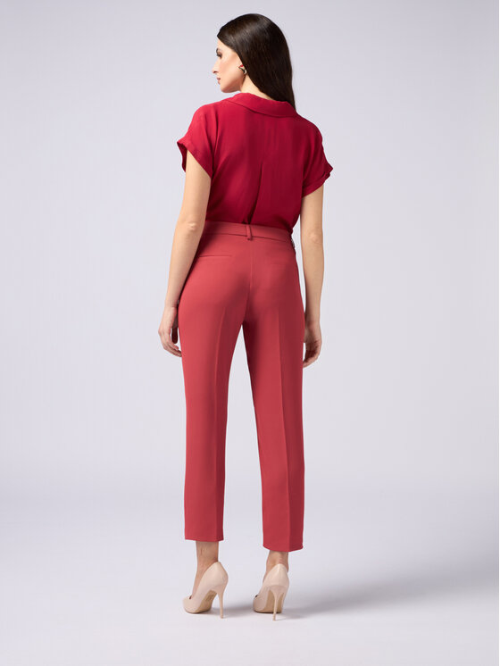 Oltre Oltre Pantaloni di tessuto P012R108434N006 Rosso Regular Fit
