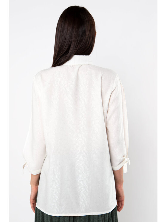 QUIOSQUE QUIOSQUE Bluzka AMBER TUNIQUE Biały Regular Fit