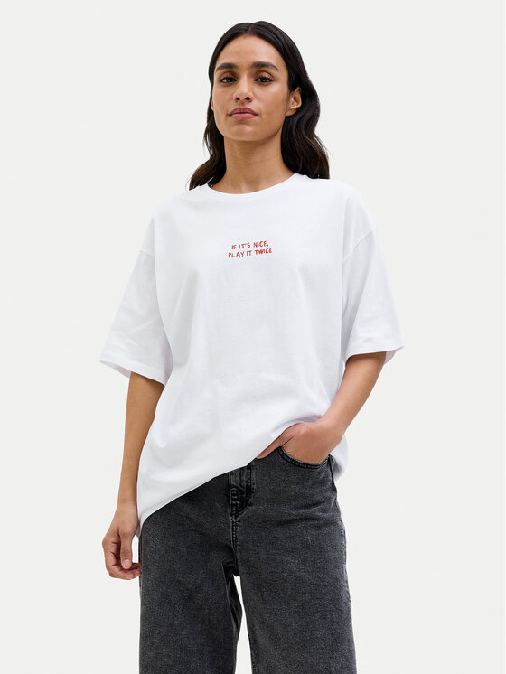 JJXX JJXX T-Shirt Nina 12273776 Biały Loose Fit