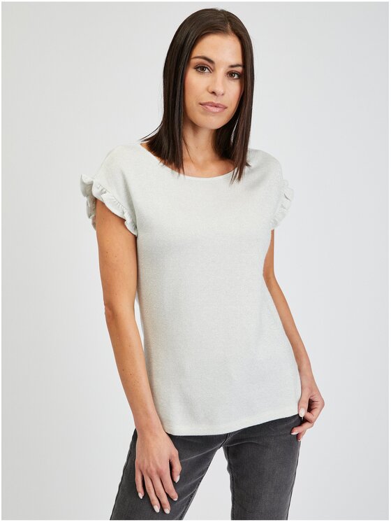Orsay Orsay T-Shirt 154156001000__L Biały Regular Fit