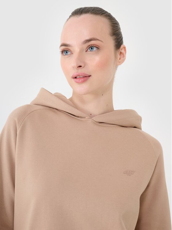4F 4F Mikina 4FWSS25TSWSF1542-83S Hnedá Regular Fit