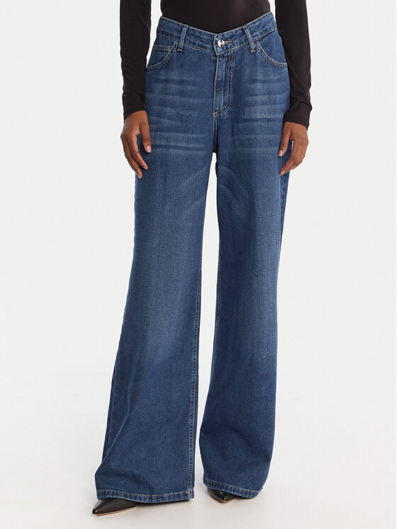 Rinascimento Rinascimento Jeans hlače CFC0125151003 Modra Wide Leg