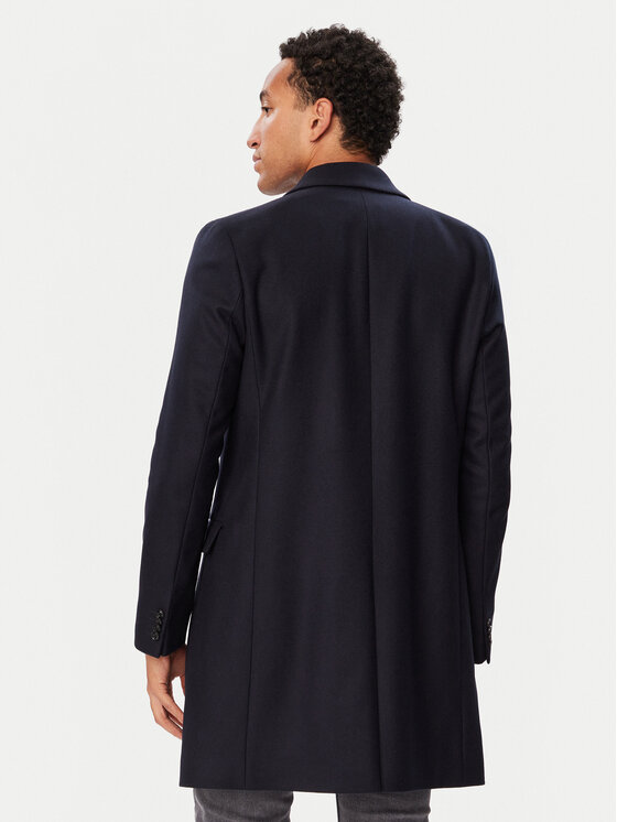 HUGO HUGO Płaszcz wełniany 50569210 Granatowy Slim Fit