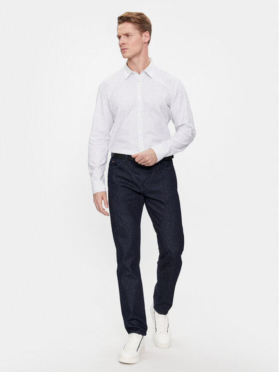 BOSS Boss Marškiniai S-Liam-Kent-C1-233 50510014 Balta Regular Fit