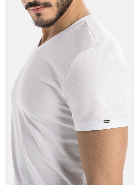 Teyli Teyli T-Shirt męski bawełniany Dany Biały Classic Fit