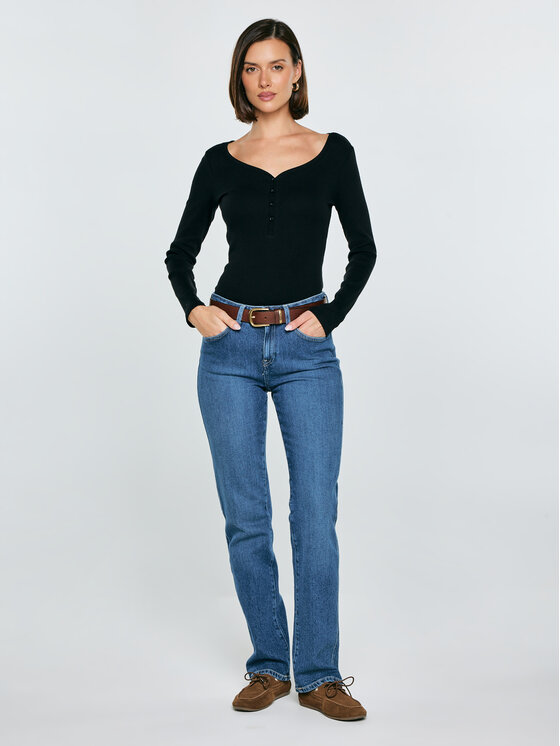 BIG STAR BIG STAR Longsleeve NATHALIE Czarny Slim Fit