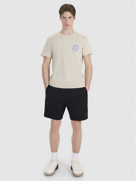 4F 4F T-Shirt A NEW ROAD AHEAD Beżowy Regular Fit