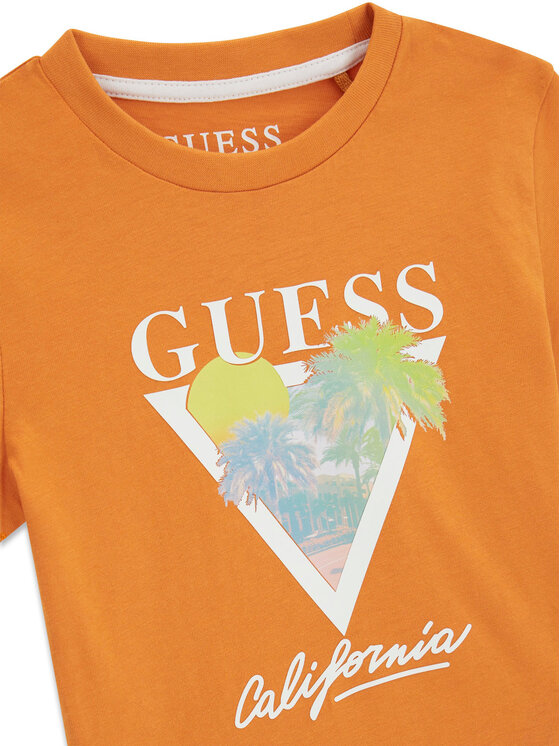 Guess Guess T-Shirt N6GI10 K8HM4 Pomarańczowy Regular Fit