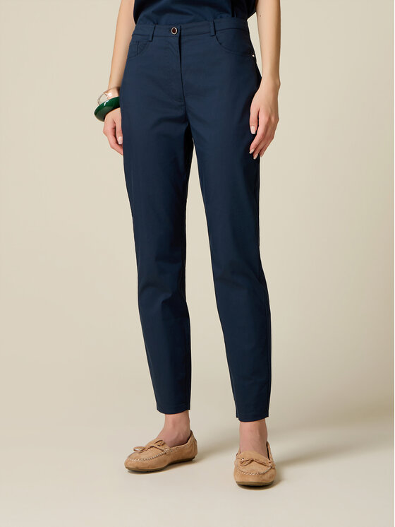 Oltre Oltre Pantaloni di tessuto P760R009438N034 Blu Skin Fit