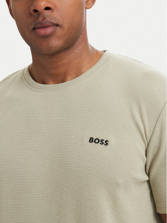 BOSS BOSS Marškinėliai Waffle 50535891 Šviesiai žalia Regular Fit