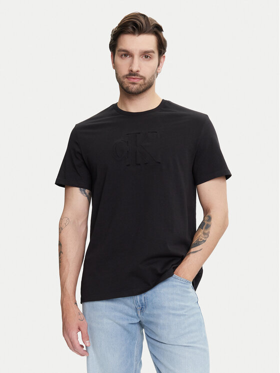 Calvin Klein Jeans Calvin Klein Jeans Tricou Deboss Mono Graphic LV04RC824G Negru Regular Fit