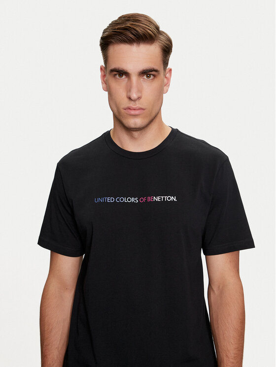 United Colors Of Benetton United Colors Of Benetton Marškinėliai 3I1XU1096 Juoda Regular Fit