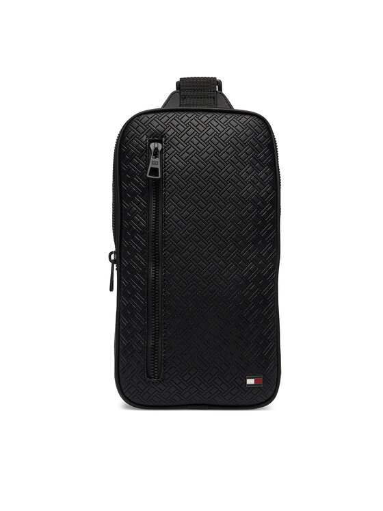Tommy Hilfiger Tommy Hilfiger Taška cez rameno Embossed Flag Sling Bag AM0AM14191 Čierna