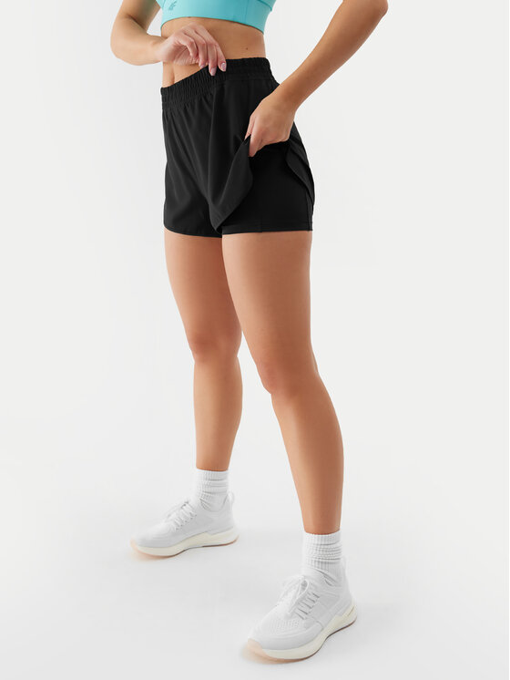 4F Pantaloni scurți sport 4FWSS24TFSHF497 Negru Regular Fit