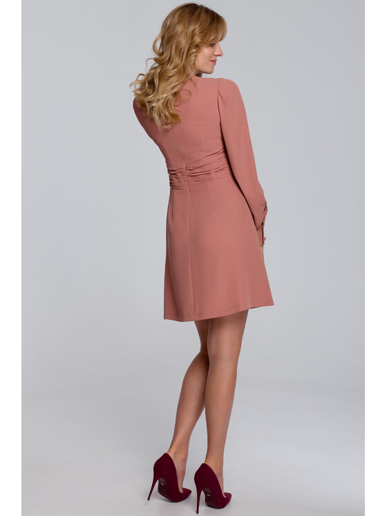 Makover Makover Večerní šaty K078 Růžová Regular Fit
