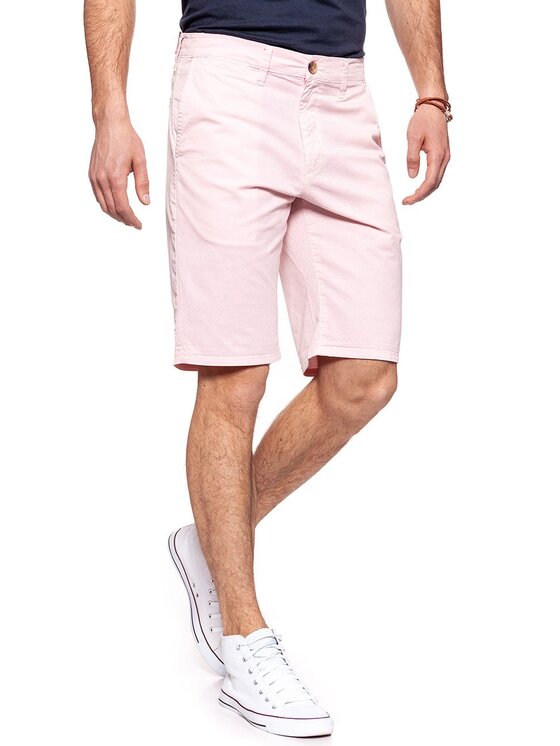 Wrangler Wrangler Szorty materiałowe CHINO SHORT Różowy Regular Fit
