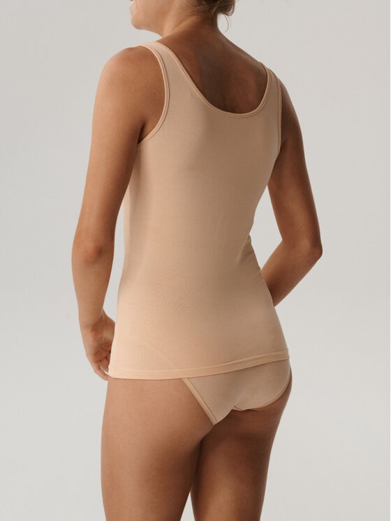 Atlantic Atlantic Top basic Beżowy Regular Fit