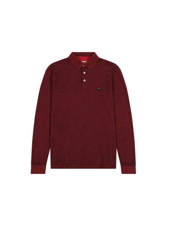 Wrangler Wrangler T-Shirt LS REFINED POLO Czerwony Regular Fit