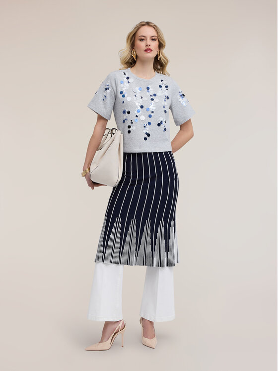 Motivi Motivi Felpa G802W003570N013 Grigio Boxy Fit