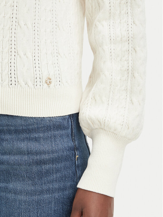 Guess Guess Sweter W6BR44 Z1441 Kremowy Regular Fit