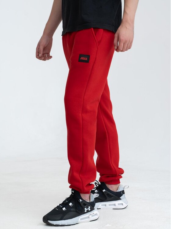 Jigga Wear Jigga Wear Spodnie dresowe Spodnie Dresowe Męskie Czerwone Jigga Wear Badge M Czerwony Regular Fit