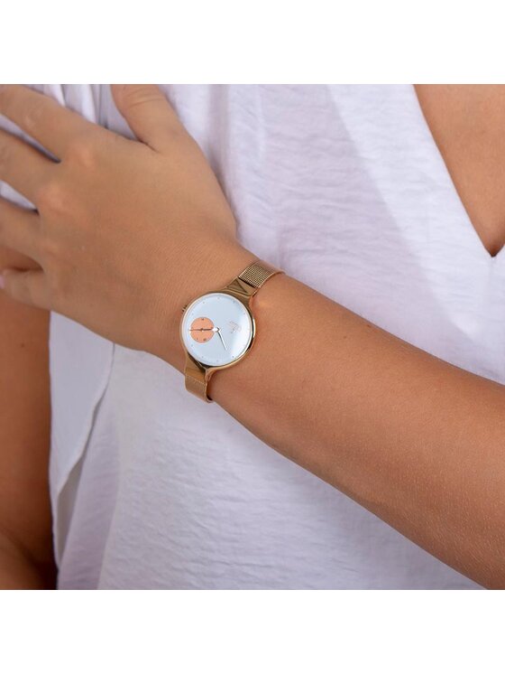 Obaku Obaku Zegarek V201LDVWMV Różowe złoto