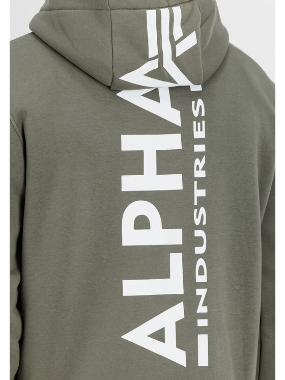 Alpha Industries Alpha Industries Bluza Back Print Hoodie Zielony Regular Fit