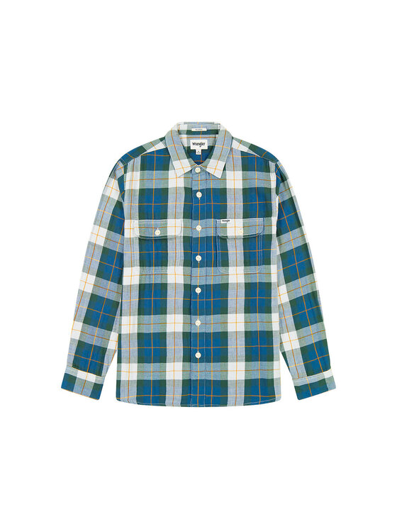 Wrangler Wrangler Camicia 2 PKT SHIRT Verde Regular Fit