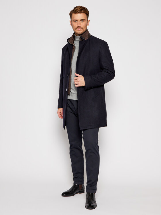 Cappotto di lana 3995-98 Blu scuro Regular Fit