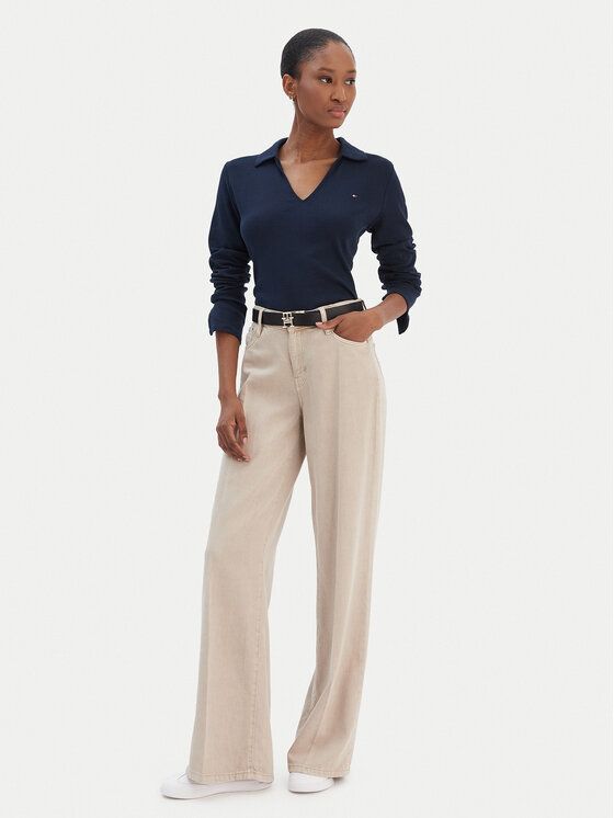 Tommy Hilfiger Tommy Hilfiger Блузка Modern Cody WW0WW47850 Cиній Slim Fit