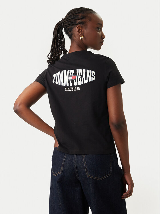 Tommy Jeans Tommy Jeans Póló Wavy Flag DW0DW22274 Fekete Regular Fit